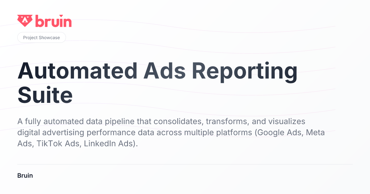 Automated Ads Reporting Suite | Project Showcase | Bruin