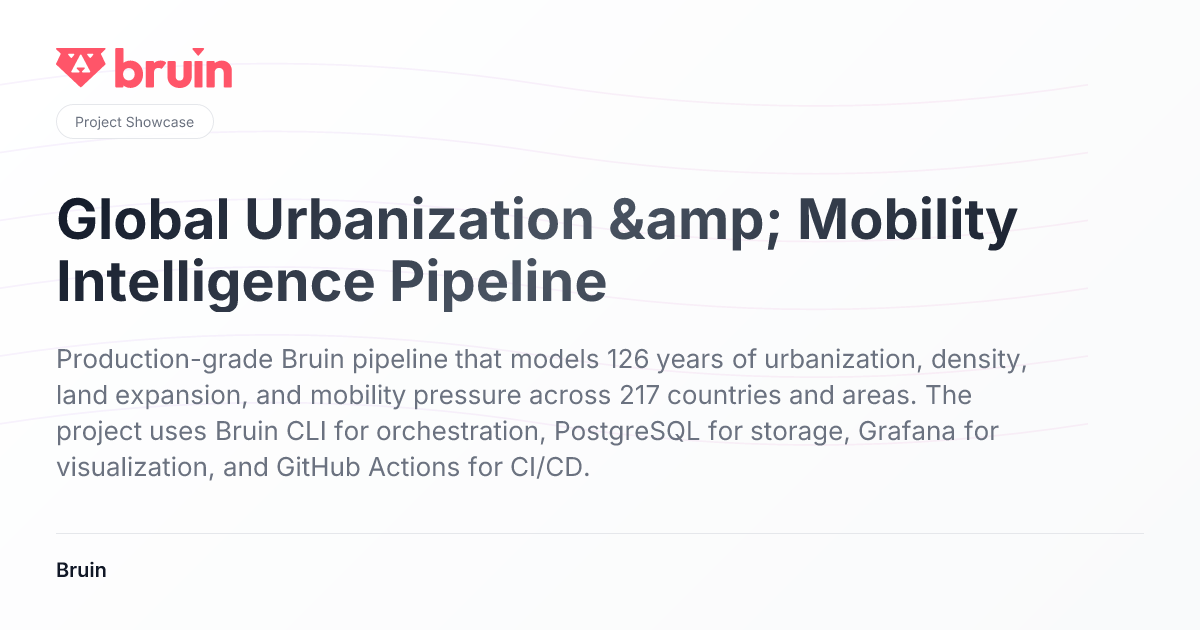 Global Urbanization & Mobility Intelligence Pipeline | Project Showcase ...