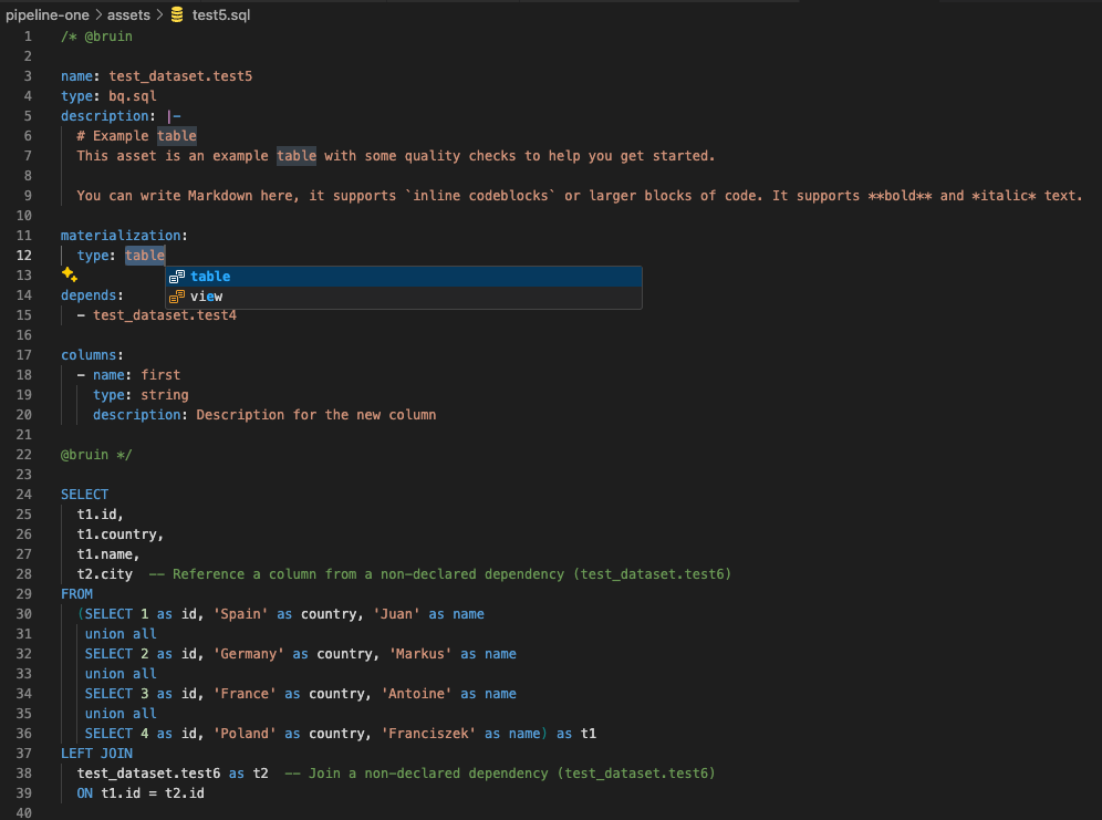Syntax highlighting for Bruin assets