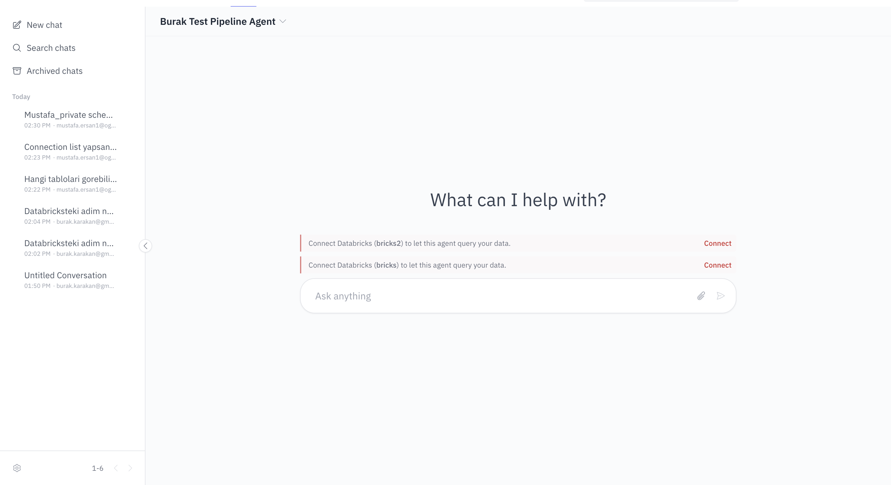 Connect Databricks banner in chat